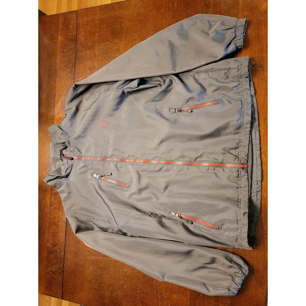 PGA Tour Jacket Adult Large Grey Red Windbreaker Full Zip Lightweight Golf